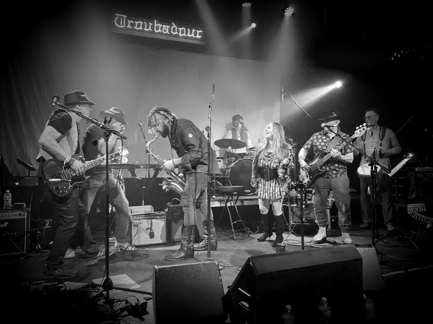 Toby performing live with his band at the Troubadour